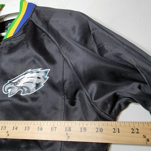 NIKE NFL EAGLES Origins Varsity Jacket Unisex XL‎ Black Cotton Logo Pride Rare - Picture 14 of 15